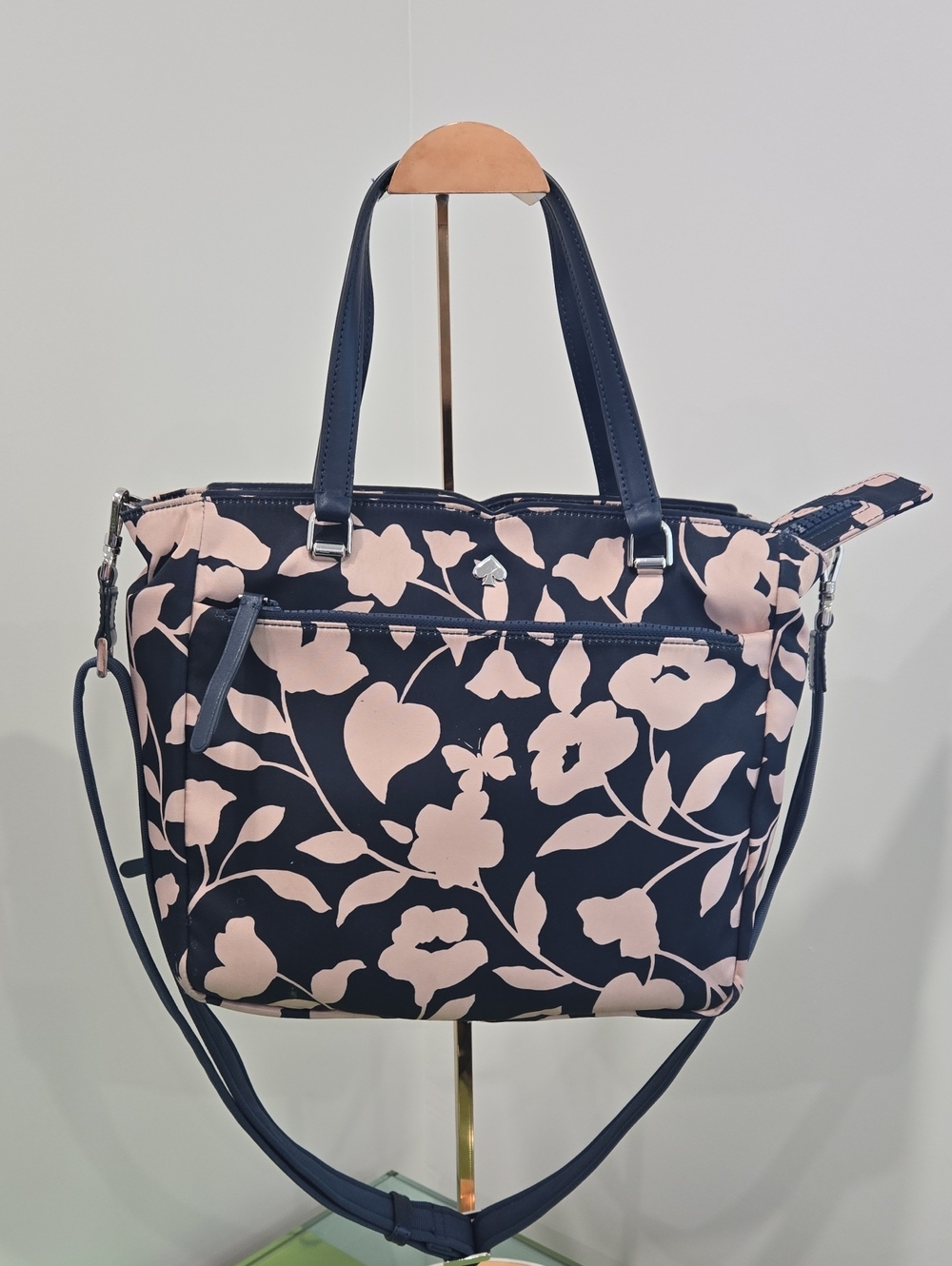 Kate Spade Floral Navy & Pink Tote Bag - Classic Women's Tote bag